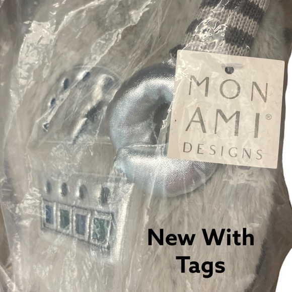 Mon Ami RADFORD Robot Plush Fluffy Toddler Backpack - Picture 2 of 7